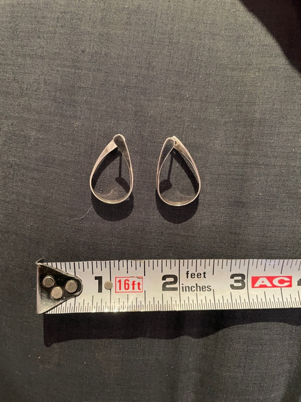 Ed Levin stamped sterling silver earrings hoops